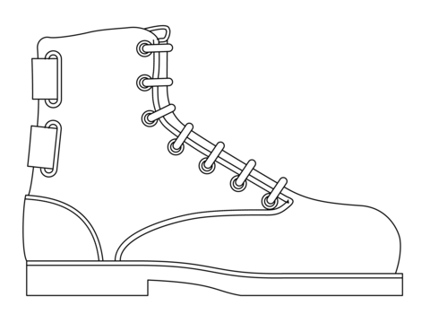 Men Boot Coloring Page